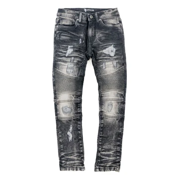 Makobi Distressed Biker Jeans