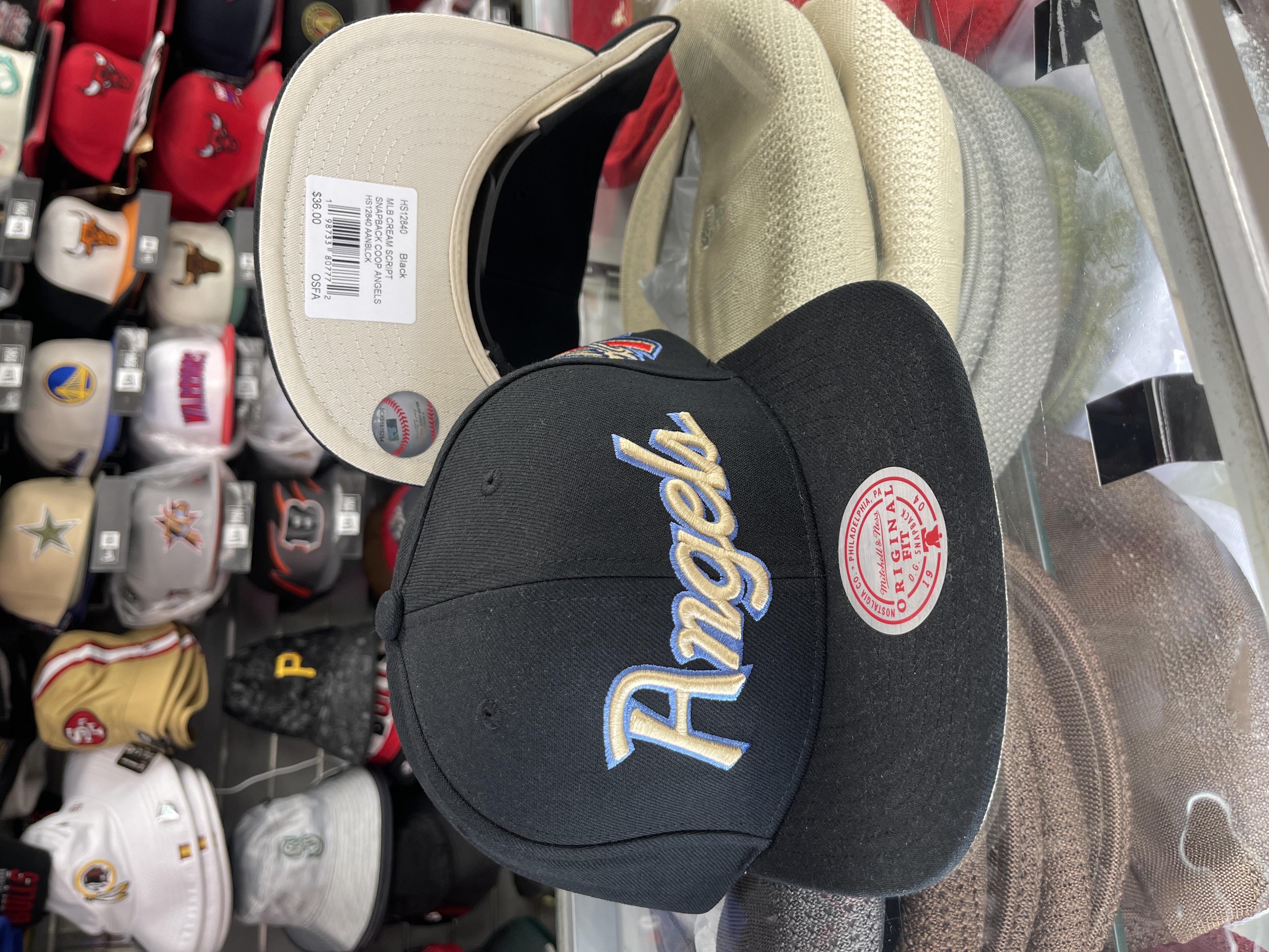 Mitchell & Ness Angels Script Snapback Hat